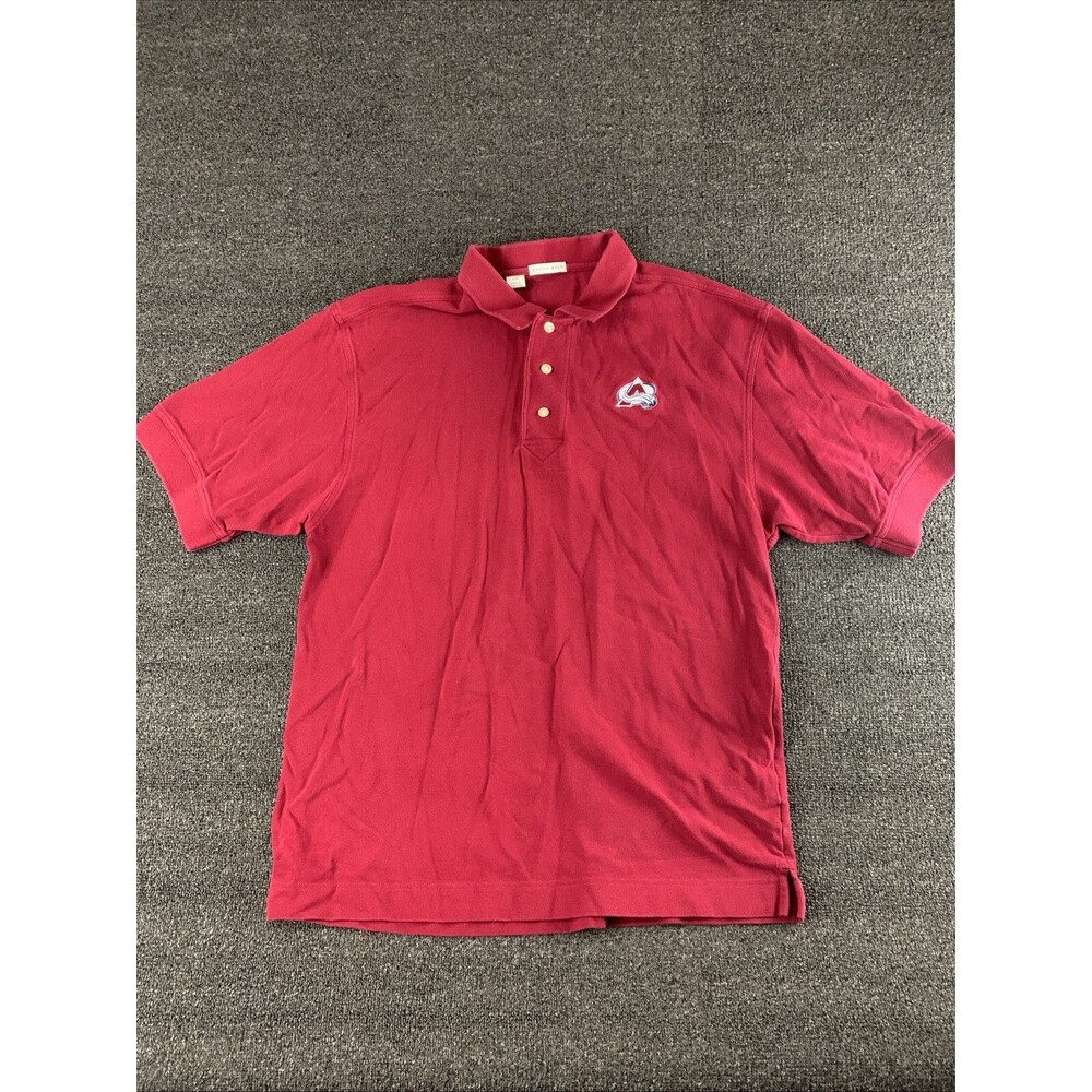 Mens Large NHL Team Apparel COLORADO AVALANCHE Polo Golf Shirt MAROON